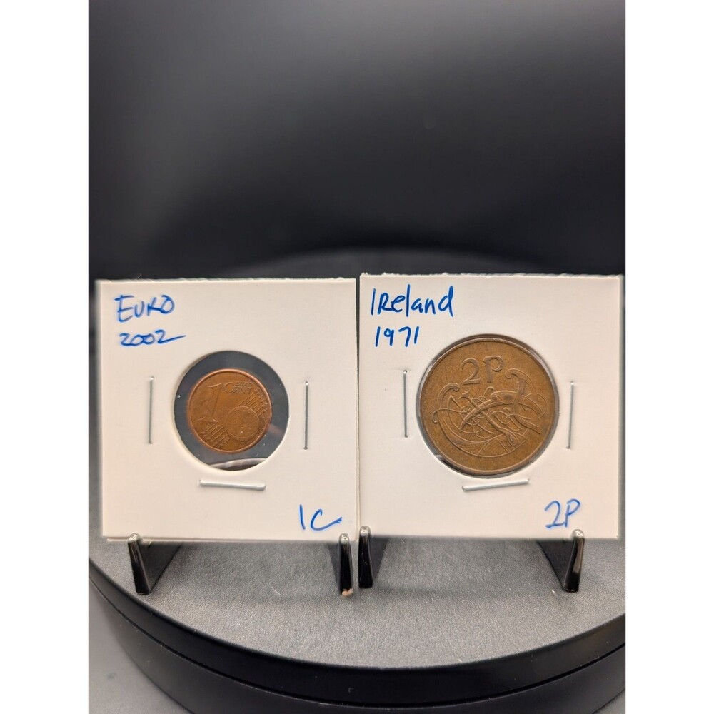 2‑Coin Bundle – Euro 2005 One Cent & Ireland 1971 Two Pence
